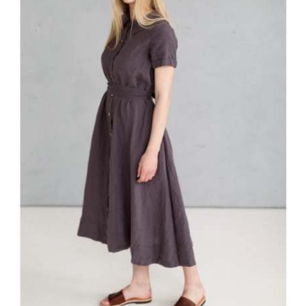 La Petite Alice 100% linen handmade mustard yellow dress
